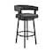 Armen Living Cohen 26" Counter Height Swivel Bar Stool in Black Finish and Black Faux Leather 721535761920 - alternate 1